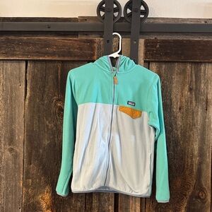 Patagonia Kids Hoodie - Teal and Light Gray
